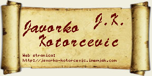 Javorko Kotorčević vizit kartica